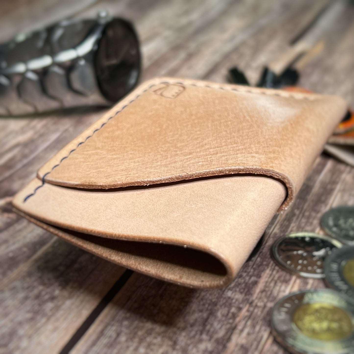 The Sycamore | Handmade Vegetable Tan Leather Cardholder