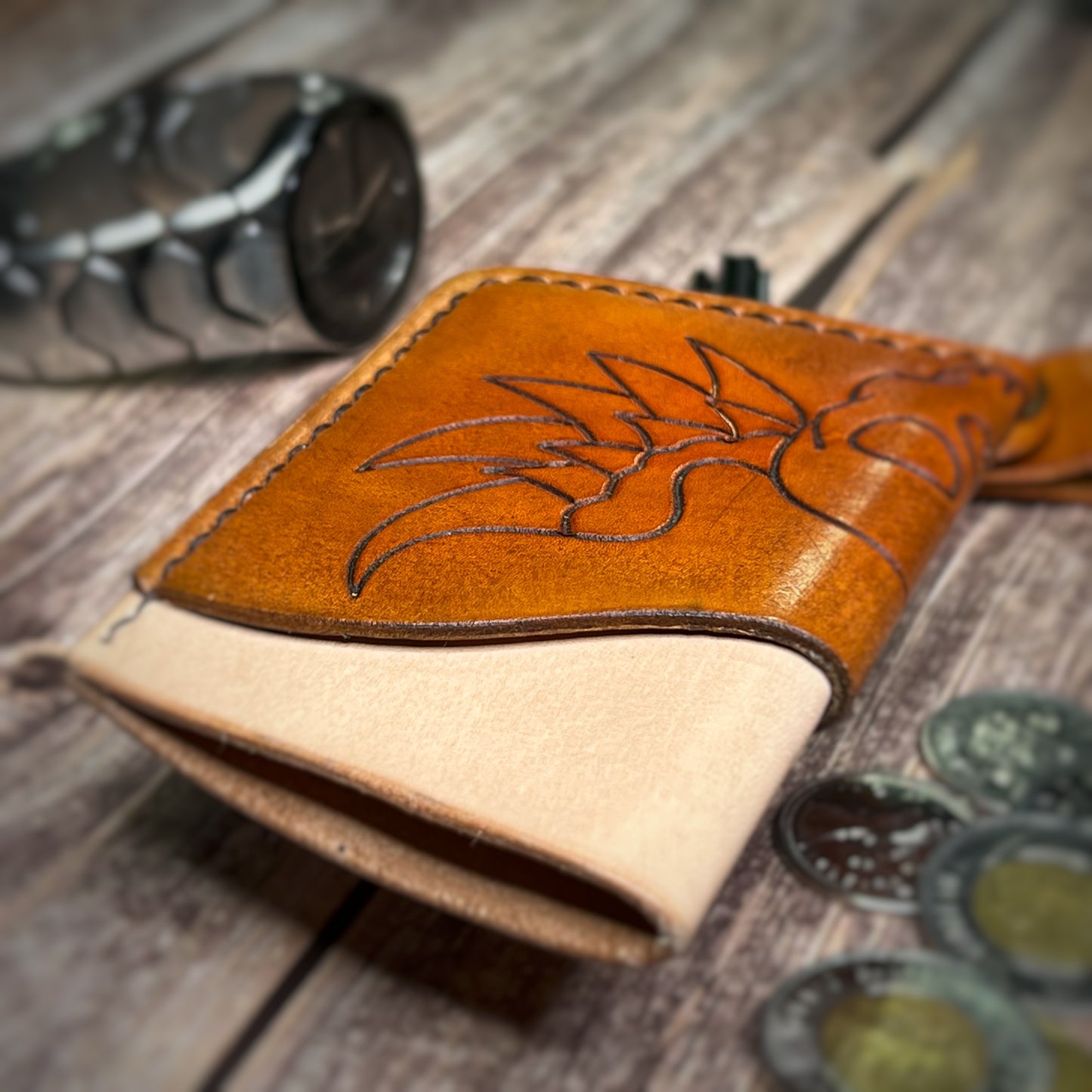 The Sycamore | Handmade Vegetable Tan Leather Cardholder