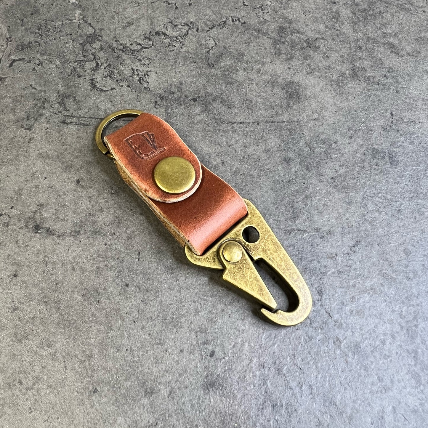 Dark Brown Horween Leather Handmade Key Clip