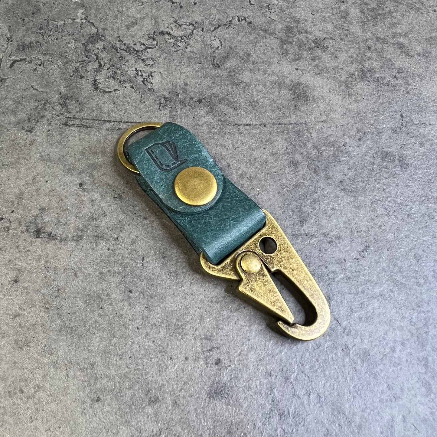Emerald Pueblo Leather Handmade Key Clip