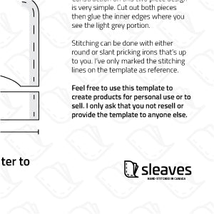 Preview image of a card holder template with some text and the sleaves™ logo.